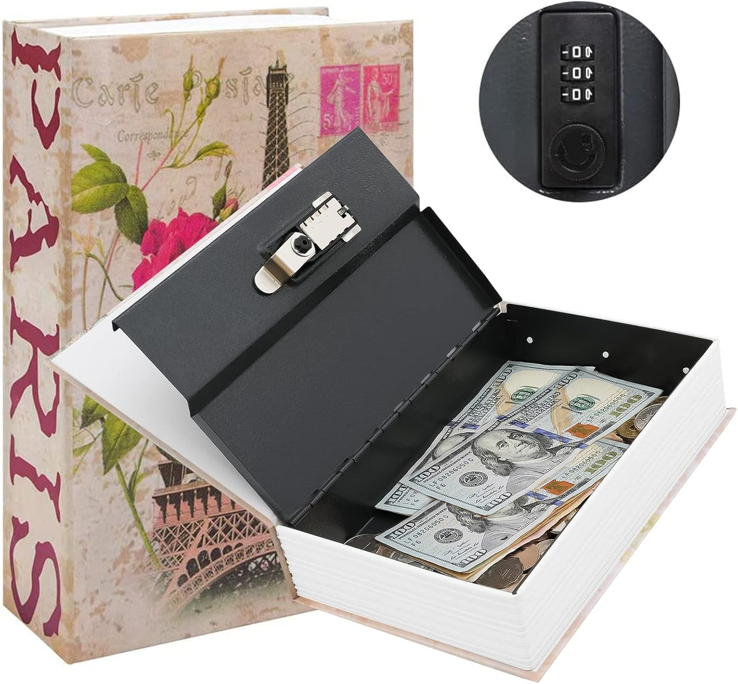 Diversion Book™ Heavy-Duty Book Safe Combination Key Lock Hidden Portable Security Storage